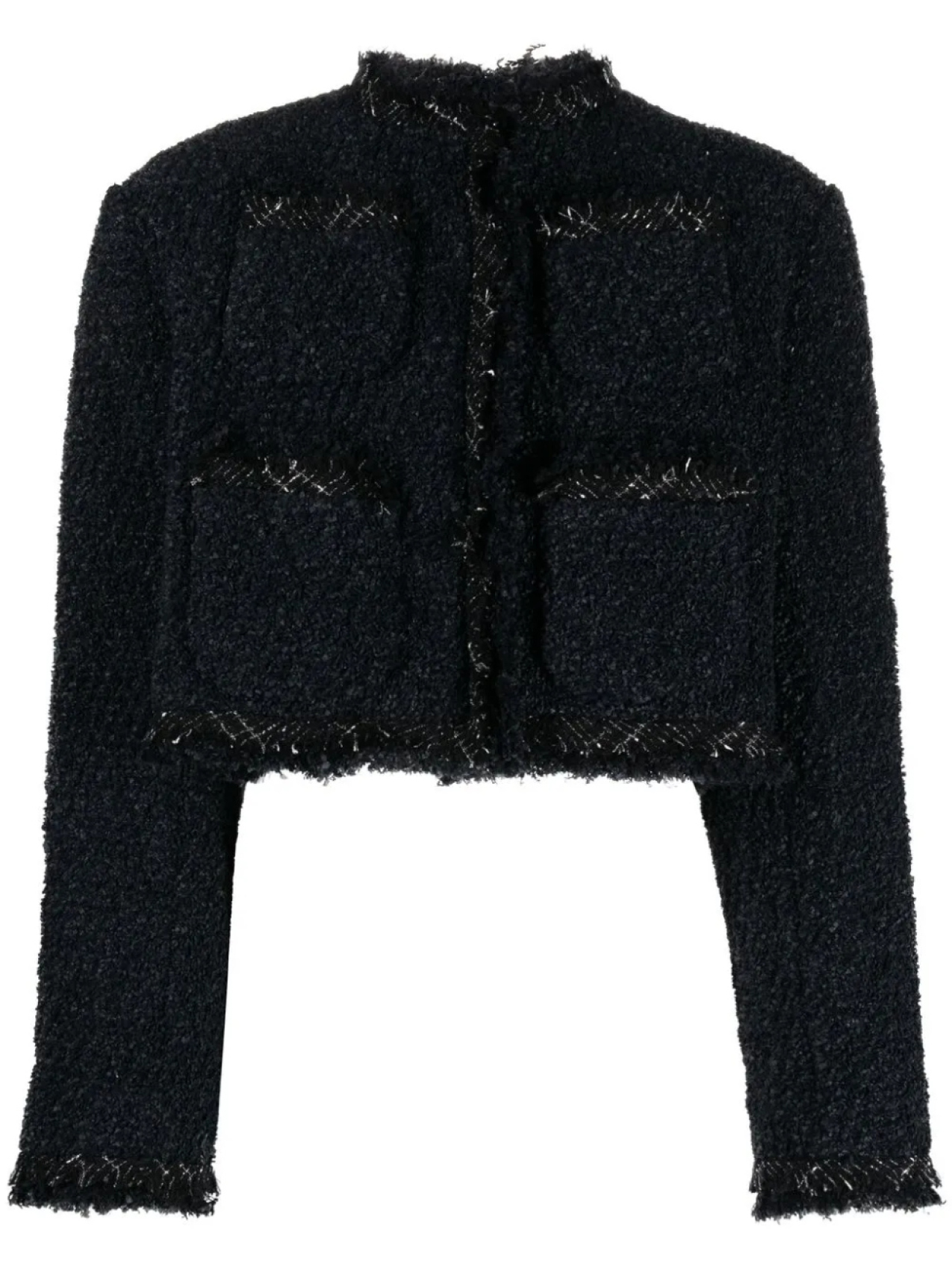 

Sacai укороченный твидовый жакет, черный