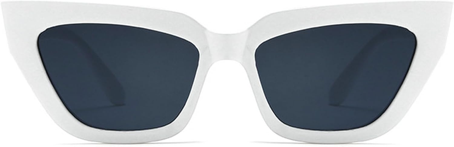 

Винтажные солнцезащитные очки «кошачий глаз» для женщин и мужчин, квадратная оправа, большие солнцезащитные очки, женские ретро-очки, модные женские солнцезащитные очки цвета шампанского mincl, White Gray