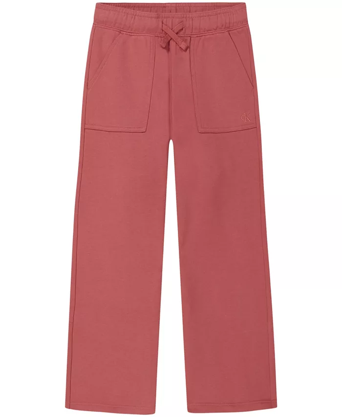 

Девчачьи френч тери широкие спортивные штаны 7-16 Calvin Klein, розовый