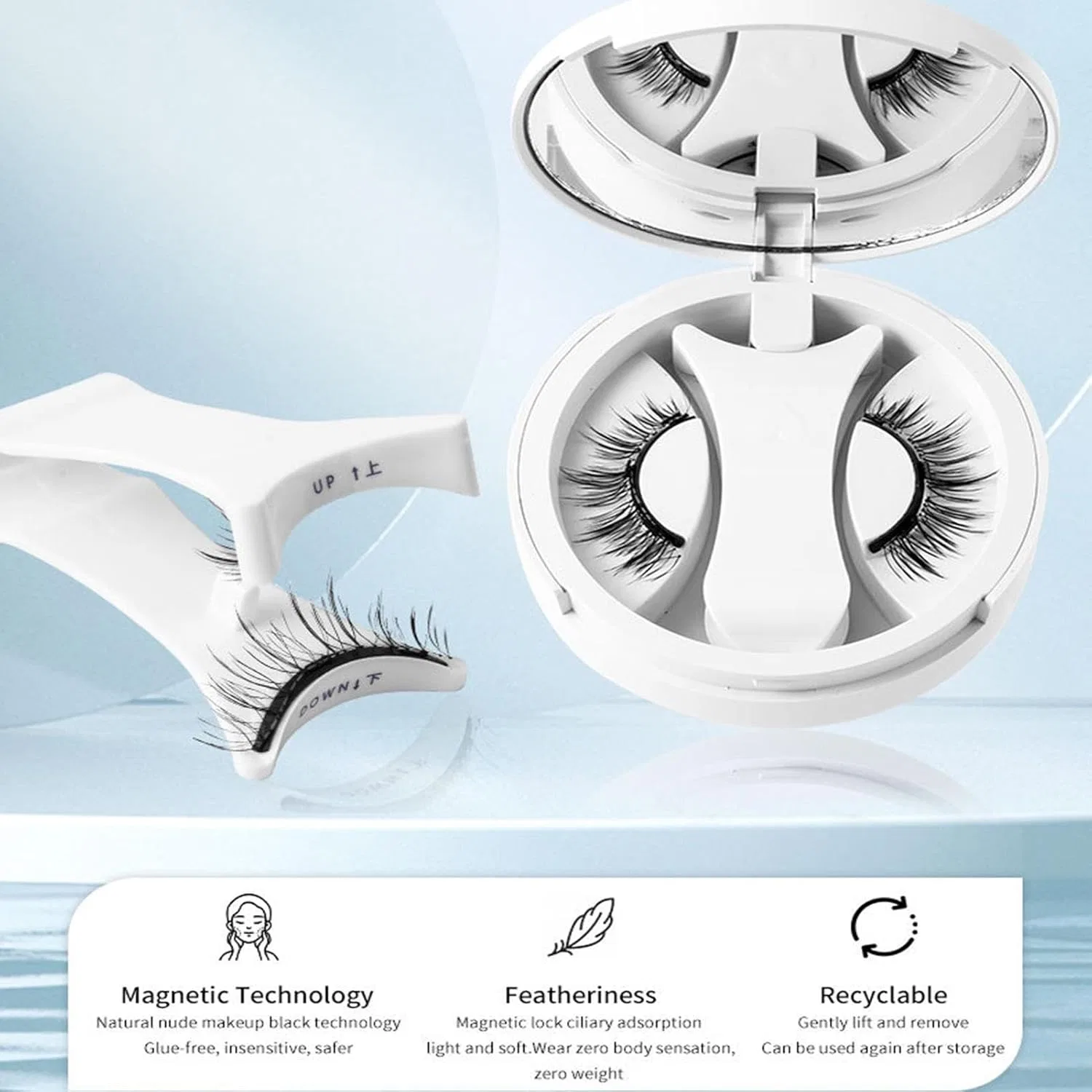 Магнитные ресницы с 3 магнитами, Natural Magnetic Eyelashes, многоразовые — фото 4