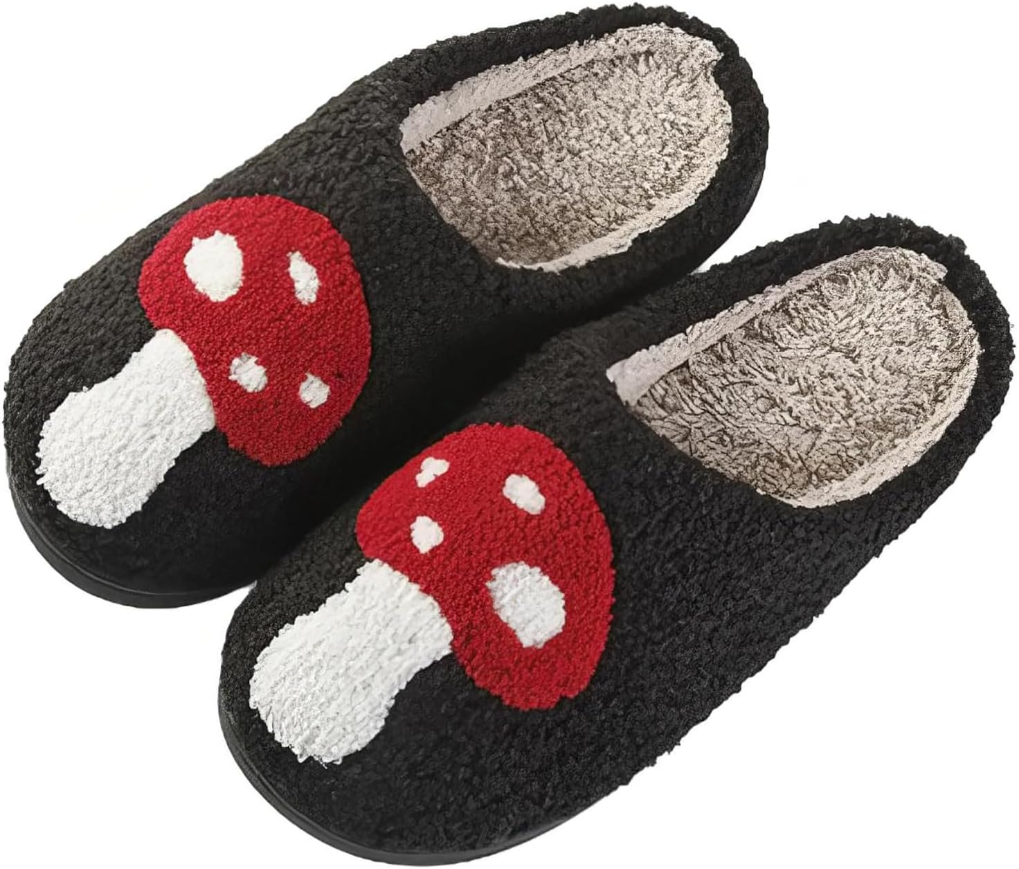 

Женские и мужские милые пушистые тапочки с сердечком с эффектом памяти, мягкие тапочки, уютная обувь для дома и улицы Qqgb, черный