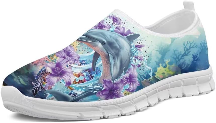 

Кроссовки Forchrinse с изображением, Underwater Dolphin Hibiscus