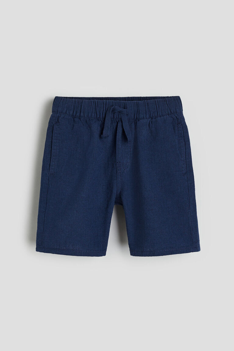 

Шорты без застежки из льняной ткани H&M, синий