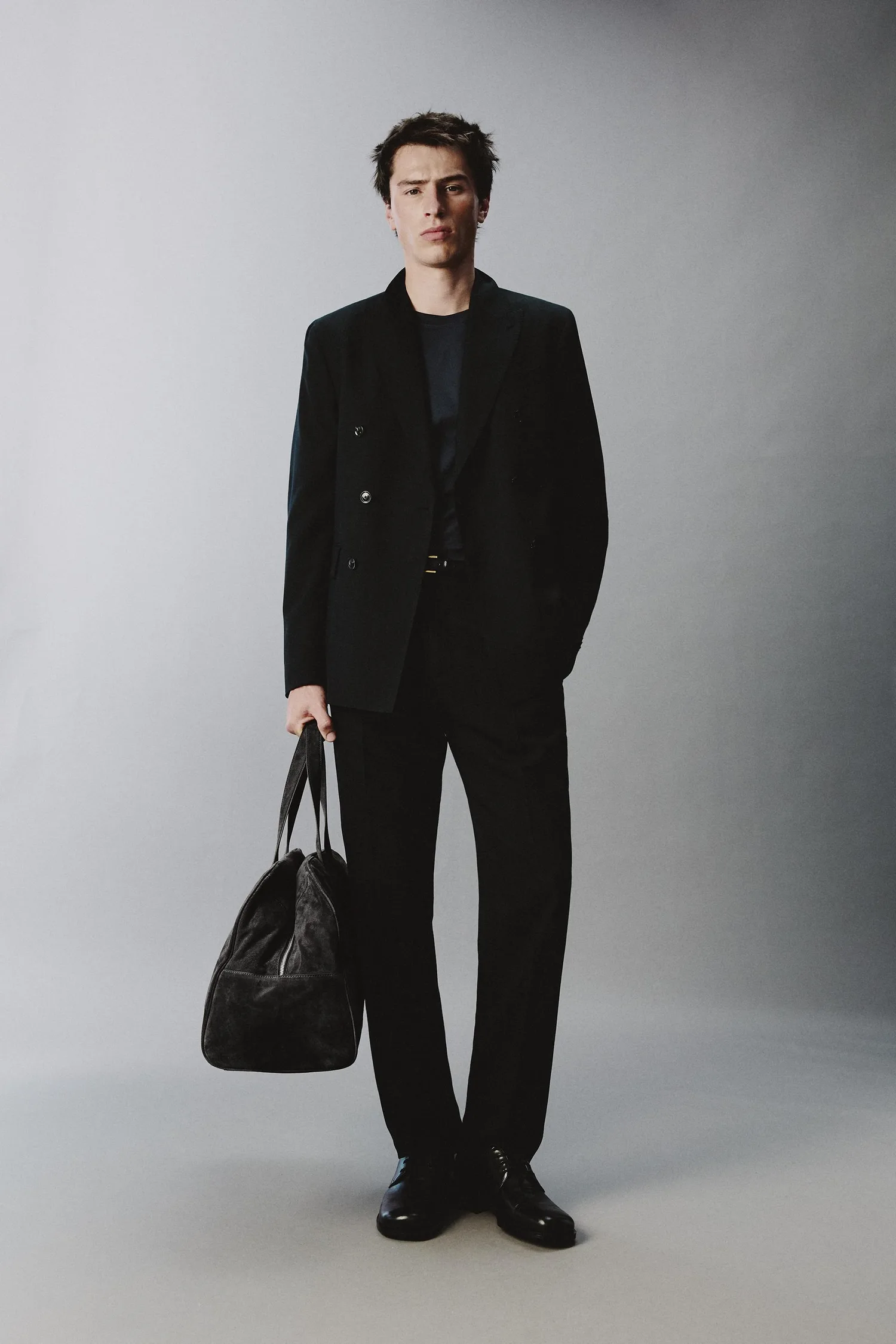 Брюки от костюма из шерстяной смеси Zara, темно-зеленый