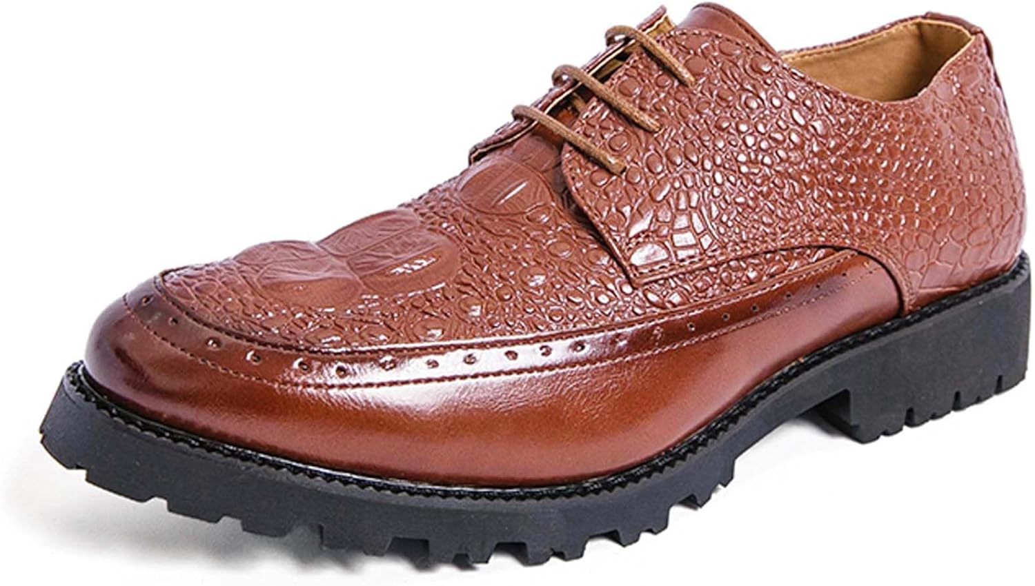 

Мужские повседневные оксфорды на шнуровке, модные с заостренным носком, с толстой подошвой, деловые формальные туфли, удобная кожаная обувь для свадьбы, вечеринки, униформы, выпускного, дерби и лоферы Generic, коричневый