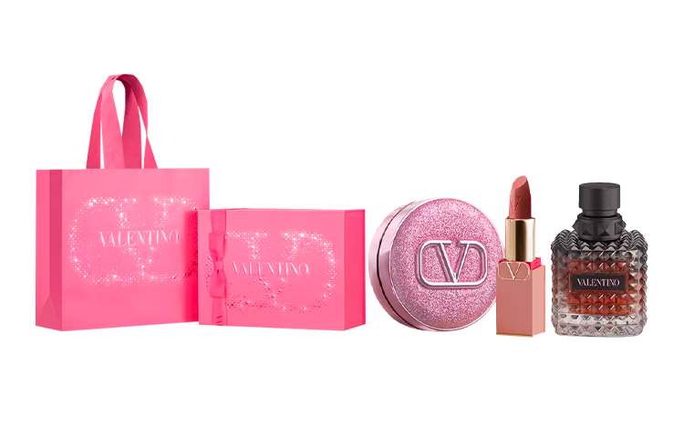 Valentino Розовый лимитированный набор для макияжа easy to blend naked tube 113r+ln2+50ml perfume — фото 2