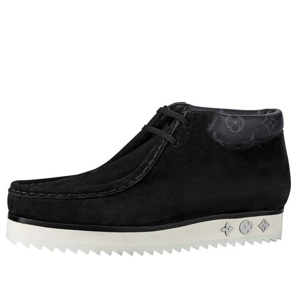 

Кроссовки mods ankle boots 'black suede with faded monogram collar' Louis Vuitton, черный