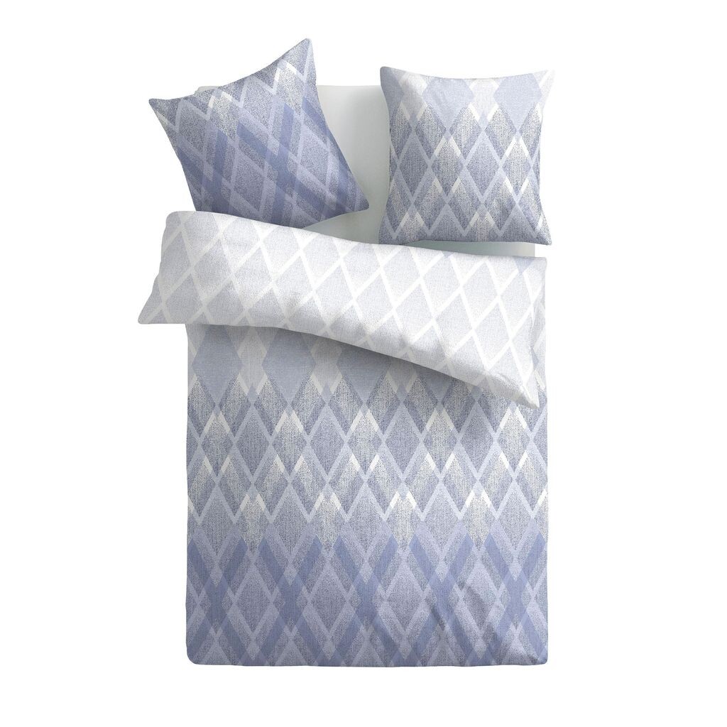 

Постельное белье 2 шт. (Синий Ромб) 100% сатин хлопок, комплект 135х200см и 80х80см, приятный мягкий пододеяльник - на молнии Bestlivings