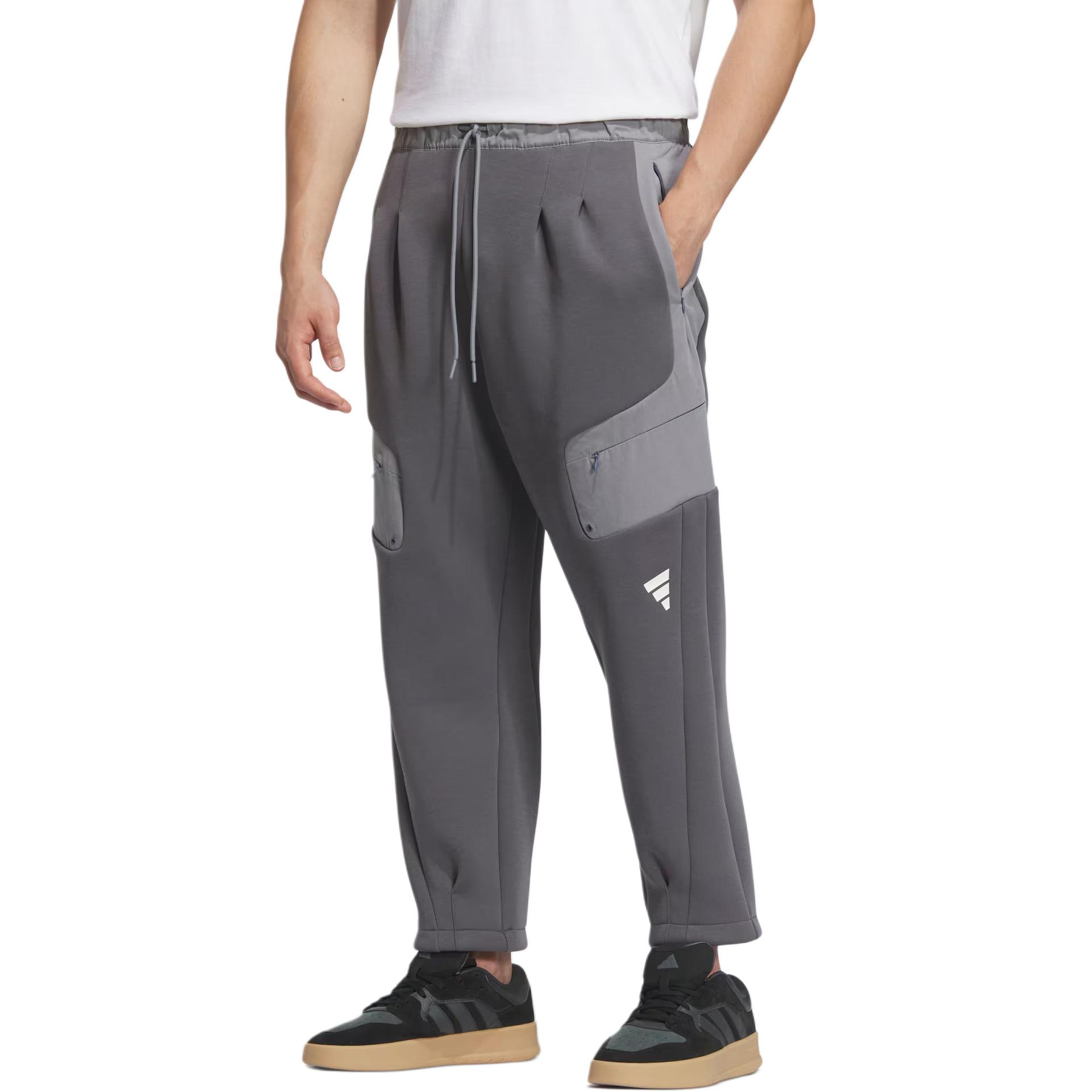 Футболка Adidas FW24 FUSTL P KN PT3 Повседневные Брюки Мужские Темно-Серый/Серый — фото 3