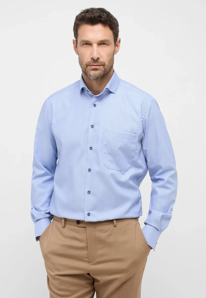 

Рубашка Eterna с длинными рукавами "COMFORT FIT", голубой