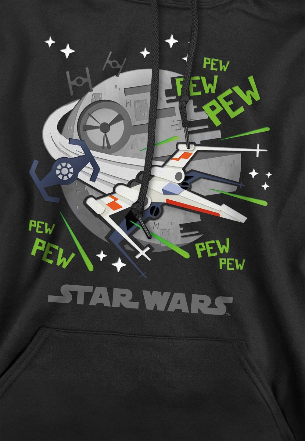 

Толстовка с капюшоном PEW PEW XWING PRINT Star Wars, черный