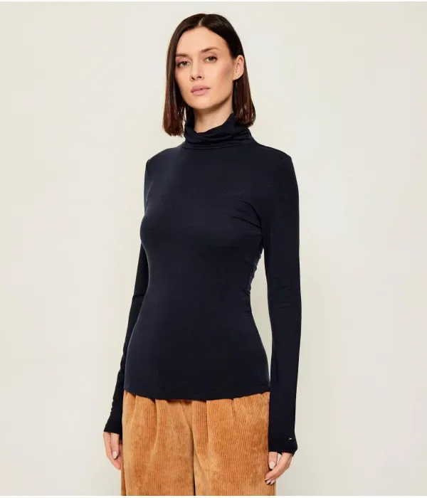 Мягкая водолазка из тенселя slim fit Tommy Hilfiger, темно-синий