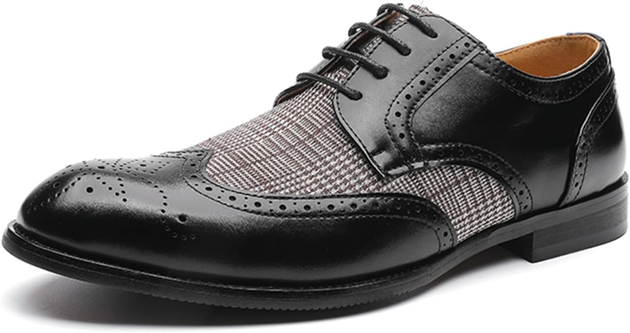 

Мужские оксфорды с крыльями, двухцветная комбинированная кожа, шнуровка, из натуральной кожи, удобные, ручная прострочка, противоскользящие дерби для бизнеса, официальных мероприятий, свадьбы и офиса Tixewsjh, черный