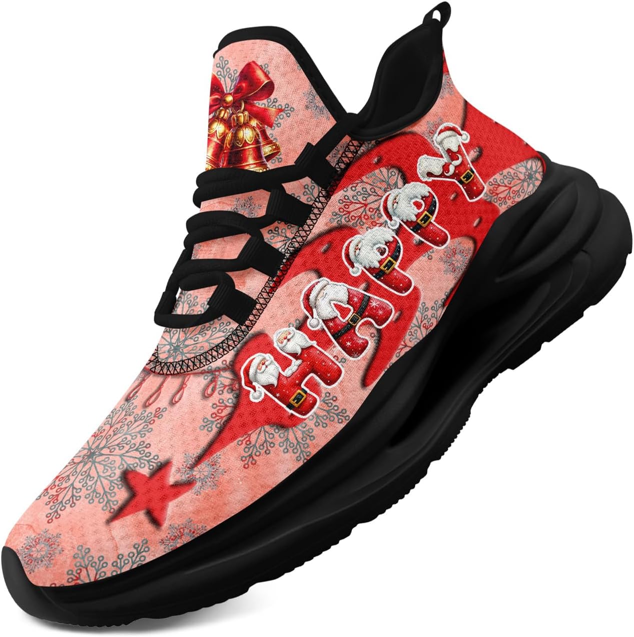 

Рождественские кроссовки для мужчин и женщин, праздничная обувь для вечеринок, легкие, дышащие, стильные, с амортизацией, рождественские туфли Awsole, белый/черный/красный/розовый/серый