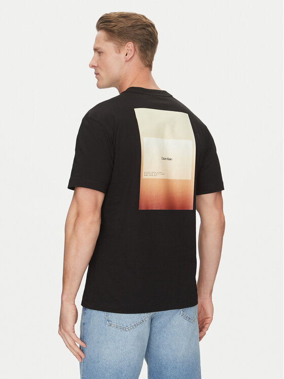 Футболка обычного кроя Overlay Print K10K114158 Calvin Klein, черный — фото 3