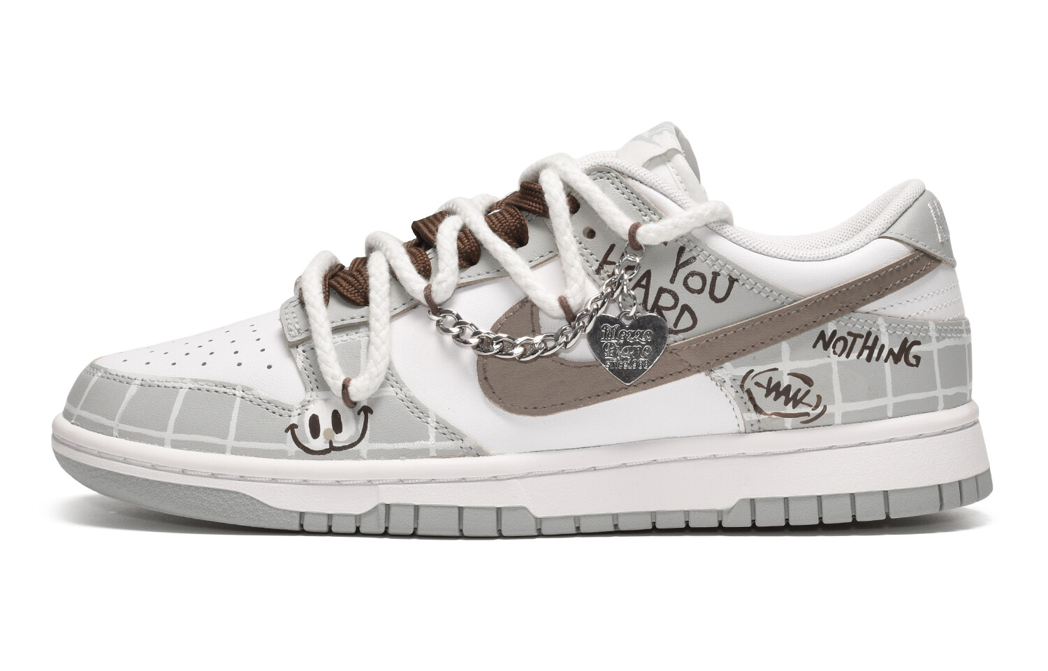 

Кроссовки для скейтбординга Dunk женские с низким верхом серые/коричневые Nike, Коричневый, Кроссовки для скейтбординга Dunk женские с низким верхом серые/коричневые Nike