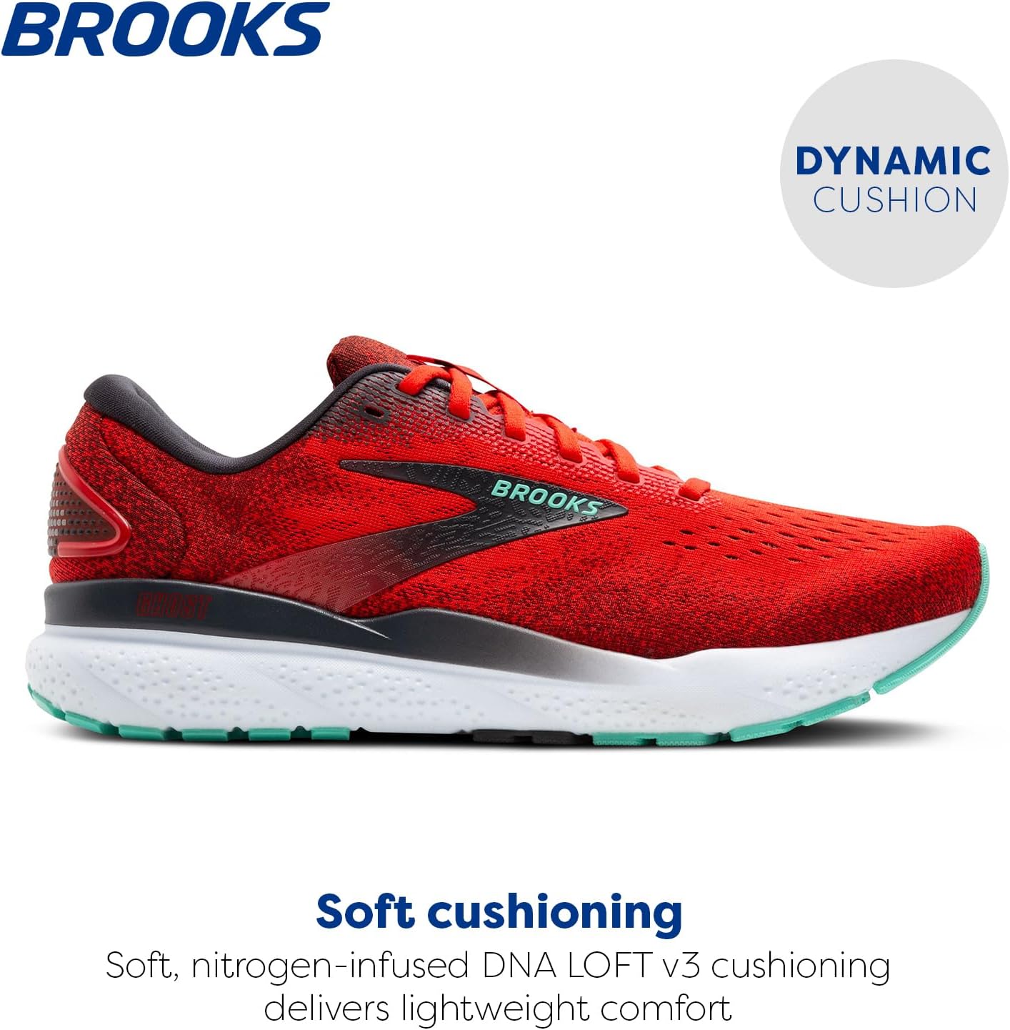 Мужские нейтральные беговые кроссовки Brooks Ghost 16, красный — фото 2