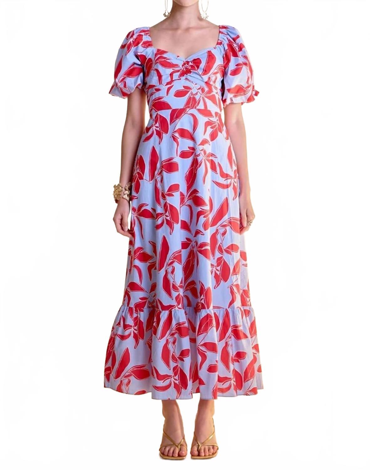 

Макси-платье с завязками в сине-многоцветном English Factory