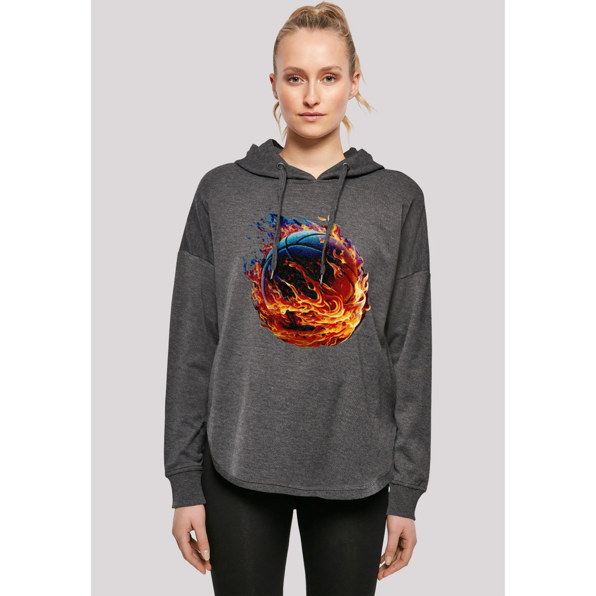 

Толстовка F4NT4STIC "Basketball On Fire Sport OVERSIZE HOODIE", принт, цвет Charcoal