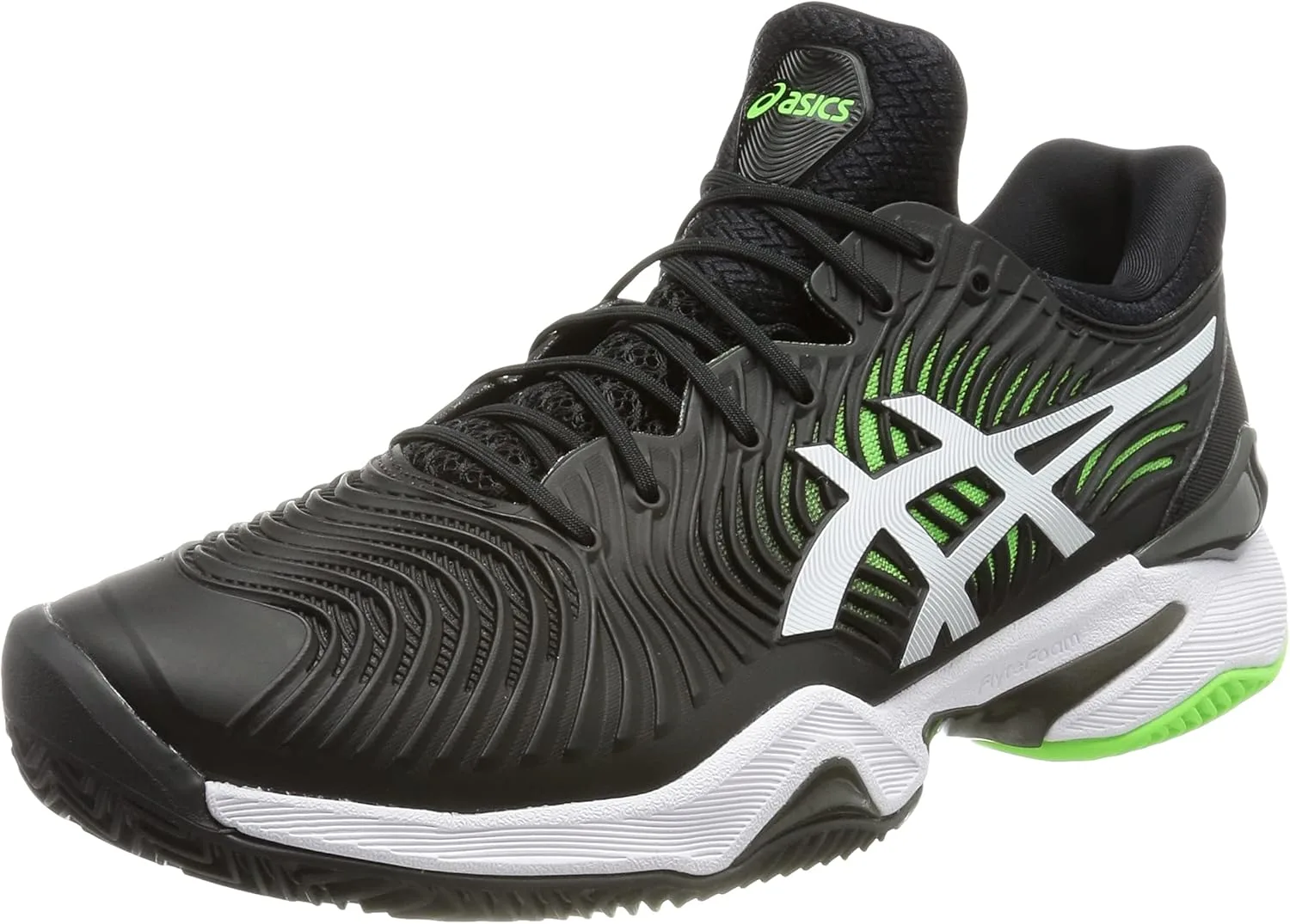 Мужские теннисные кроссовки ASICS Court FF 2 для любителей тенниса, черный/зеленый