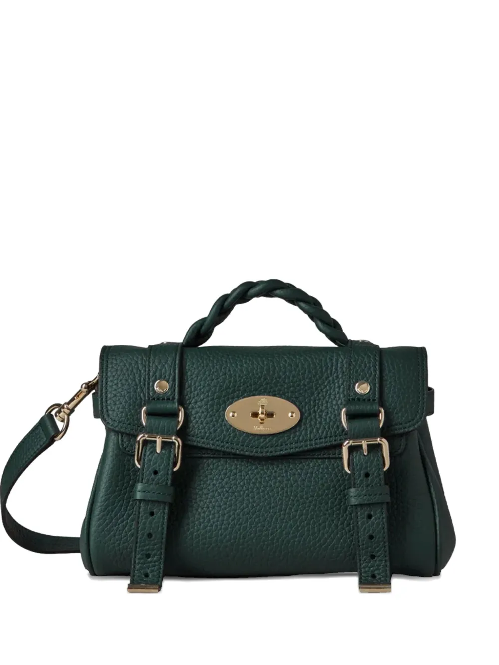 

Мини-сумка-портфель Alexa с плетеной ручкой Mulberry, зеленый
