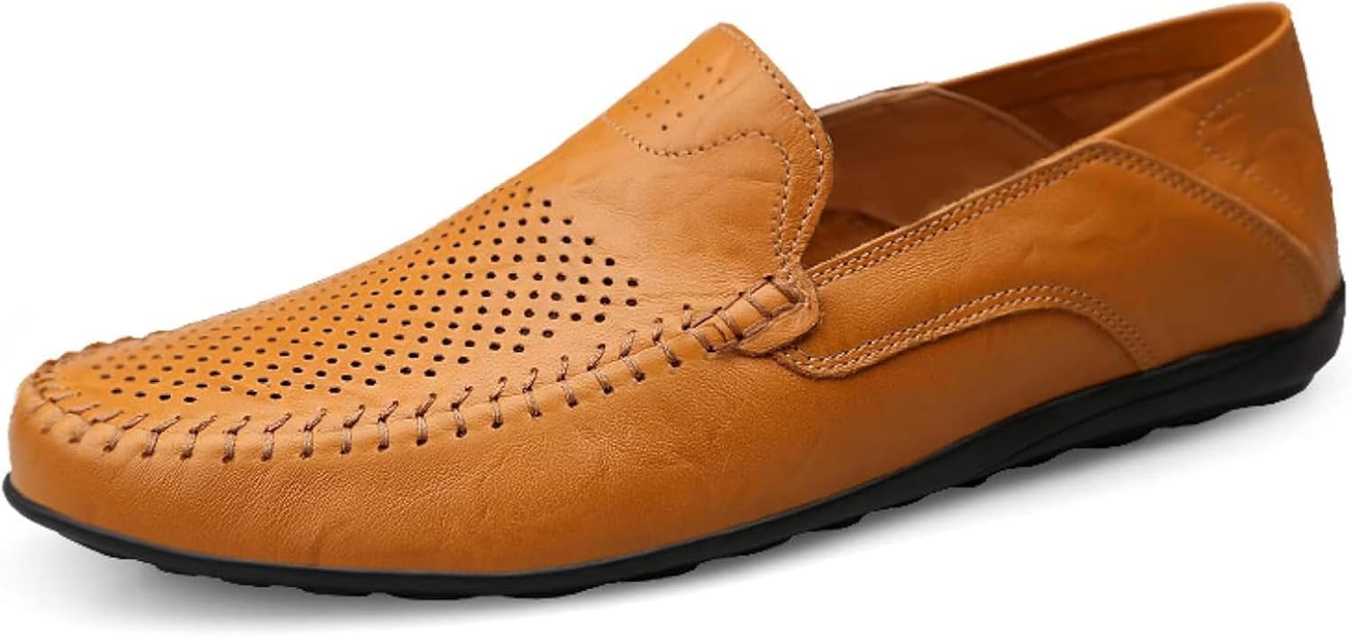 

Мужские мягкие и легкие лодочные туфли, лоферы из искусственной кожи, повседневная обувь, летние прогулочные лоферы Oxcowniu, желтый