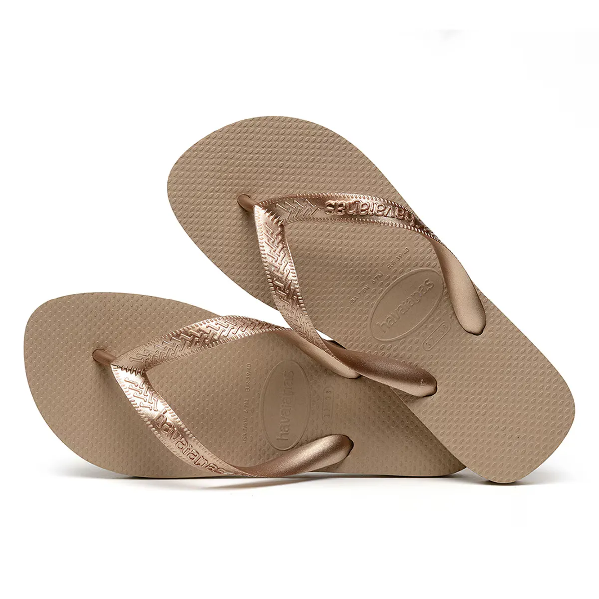 Женские шлепанцы Havaianas на верхнем бретеле, золотой — фото 2