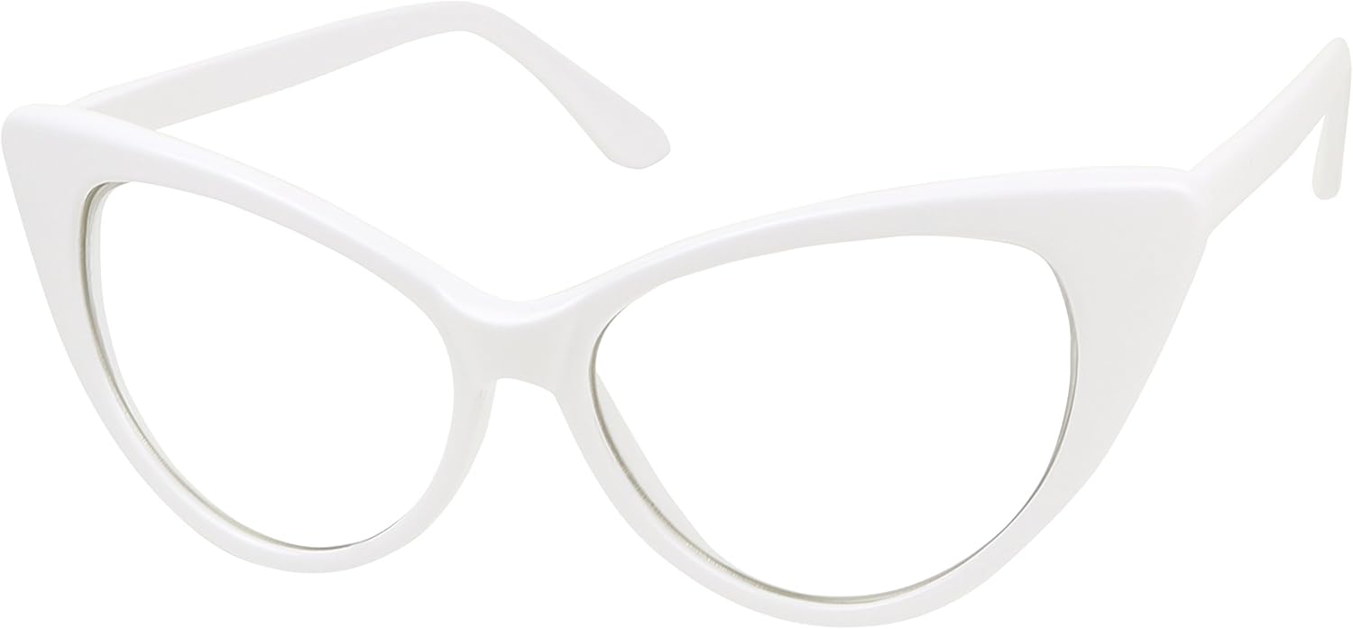 

Солнцезащитные очки ShadyVEU в винтажном стиле «кошачий глаз» с защитой от УФ-излучения, без диоптрий, с прозрачными линзами, в стиле ретро, ​​модные и стильные, White Frame