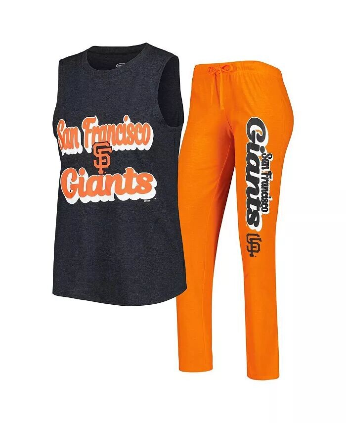 

Женский оранжевый, черный комплект для сна с надписью San Francisco Giants Meter Muscle, майка и штаны Concepts Sport