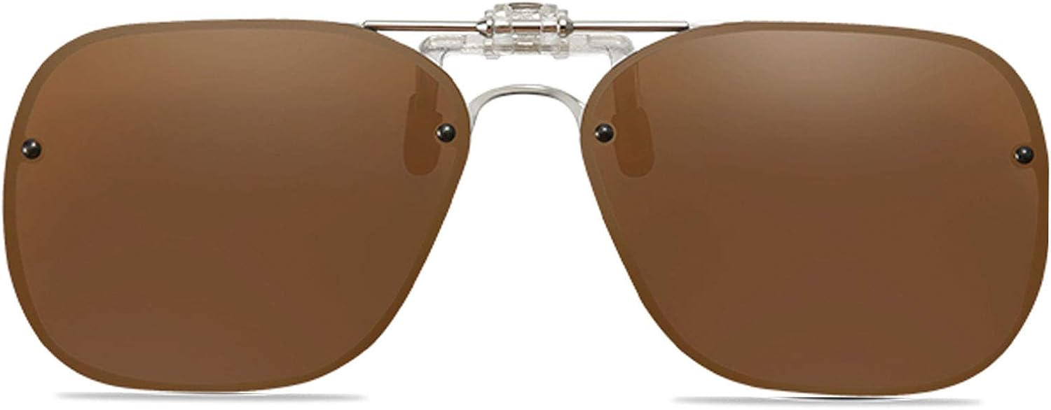 

Поляризованные солнцезащитные очки-клипсы поверх очков с диоптриями для мужчин и женщин. Откидные солнцезащитные очки-клипсы для вождения и рыбалки FF FRAZALA, Brown Lens / Brown Vision