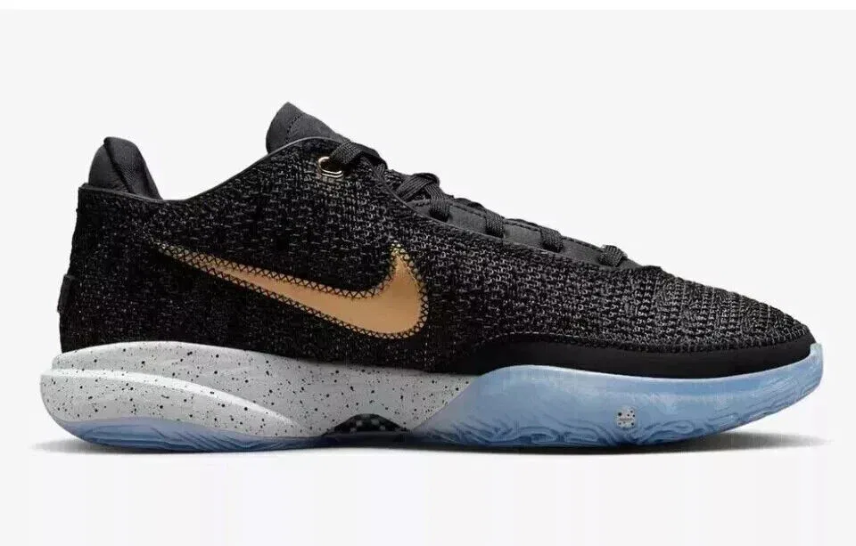 Мужские кроссовки Nike LeBron XX DJ5423-003, размер US 8.5, черные с золотистым покрытием, модель RHS2512 — фото 3