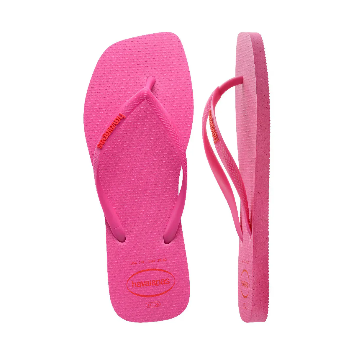 Женские сандалии Hav. Тонкий квадратный логотип Pop Up Pink Flux 412 Havaianas, фуксия — фото 3