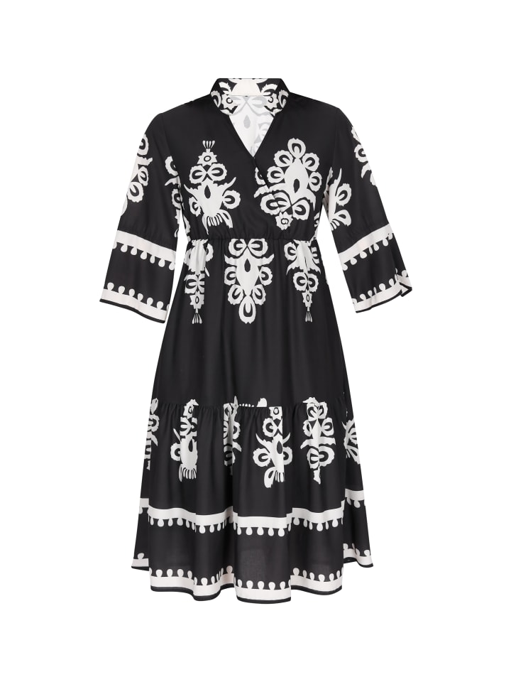 

Faina Женское платье черного и бежевого цвета