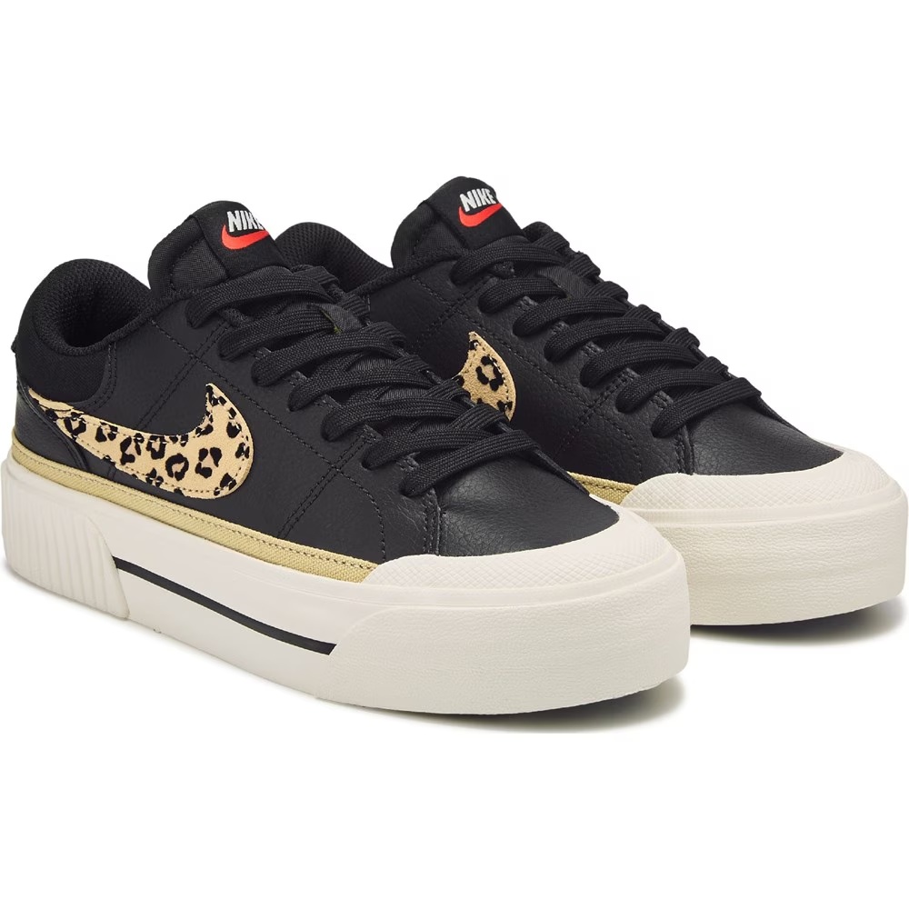 Платформенные кроссовки Court legacy lift от Nike, black/leopard print