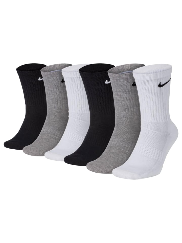 Nike Носки, упаковка из 6 пар, черно-серо-белые