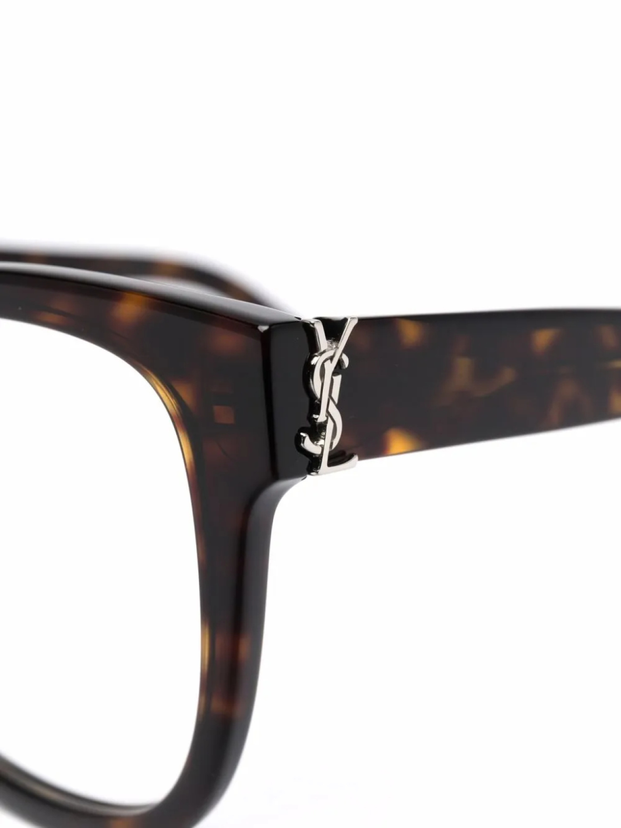 Saint Laurent Eyewear очки в массивной оправе черепаховой расцветки, коричневый — фото 3