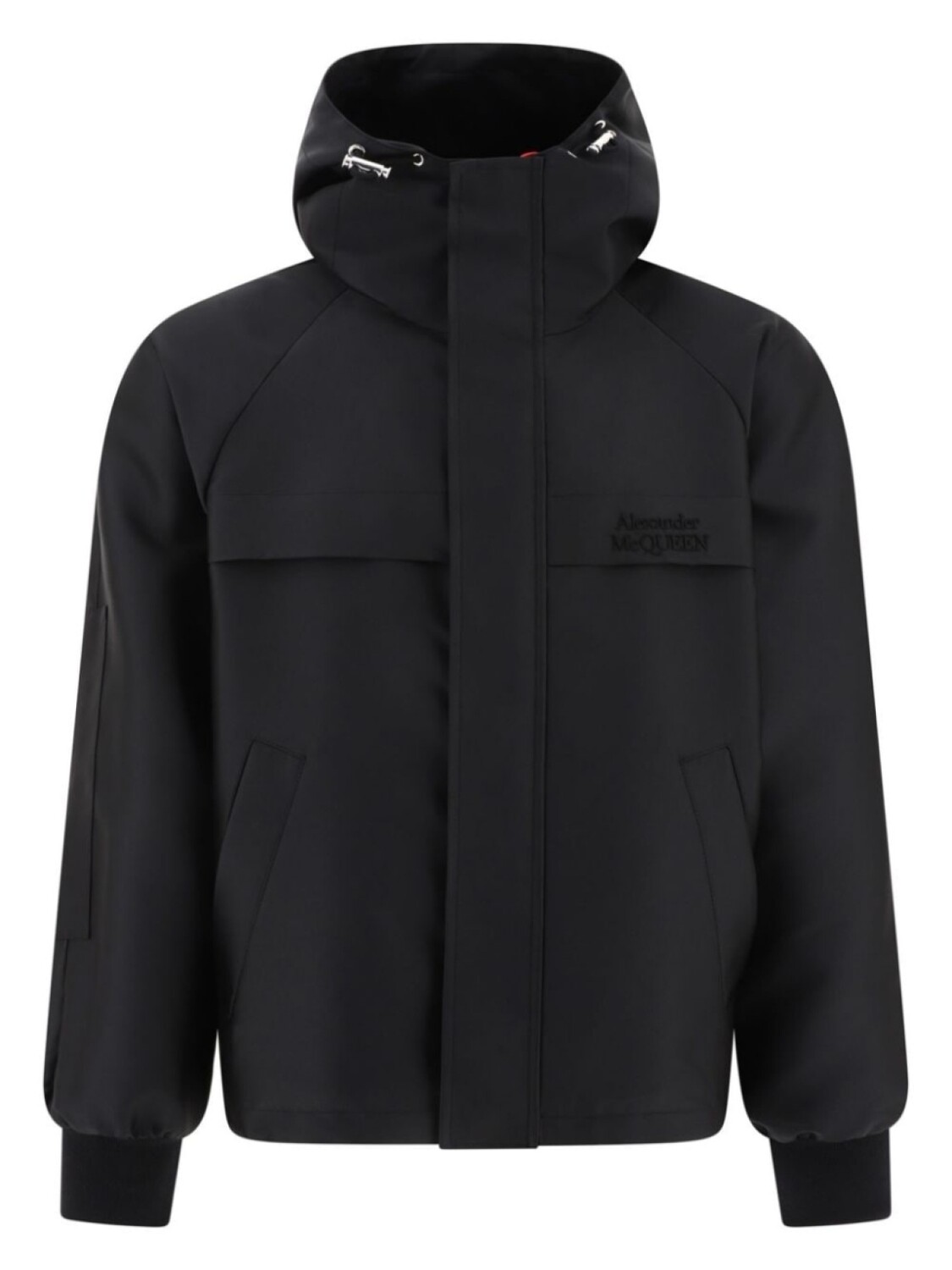 

Alexander McQueen куртка с капюшоном и вышитым логотипом, черный
