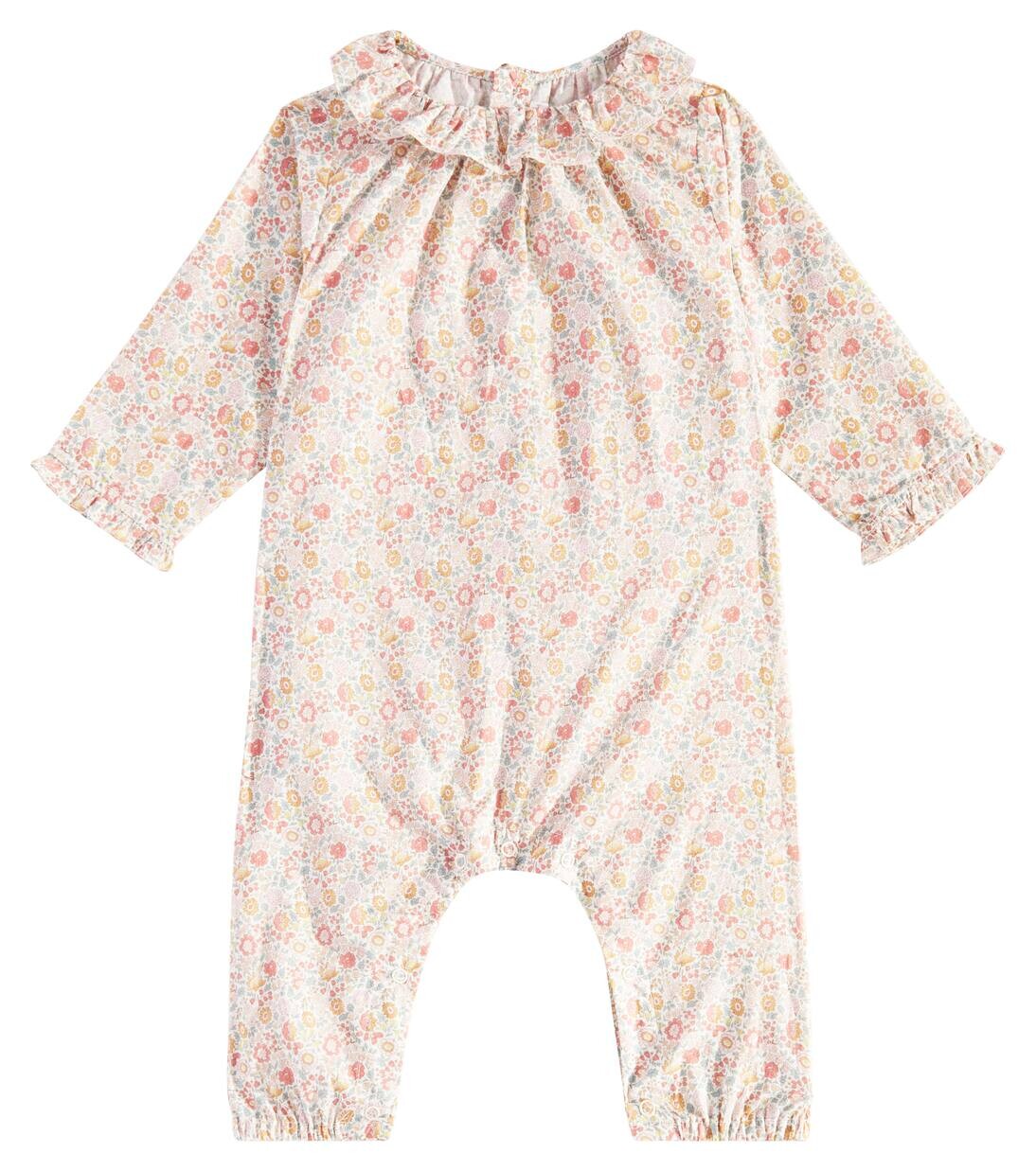 

Комбинезон из хлопка с цветочным принтом Baby Georgia Bonpoint, цвет fleurs orange