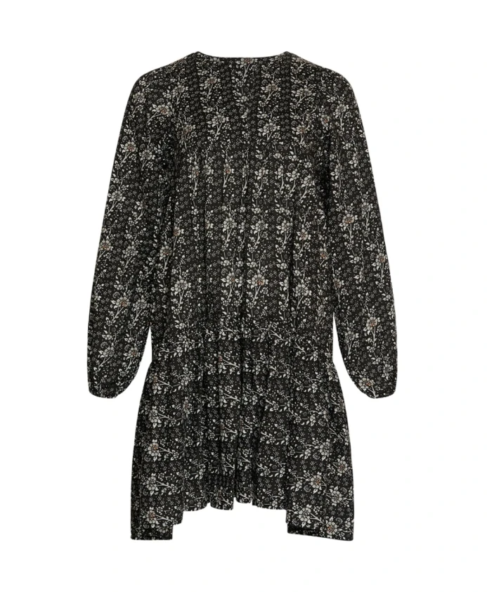 

Черное хлопковое платье с цветочным принтом Tiffany, черный