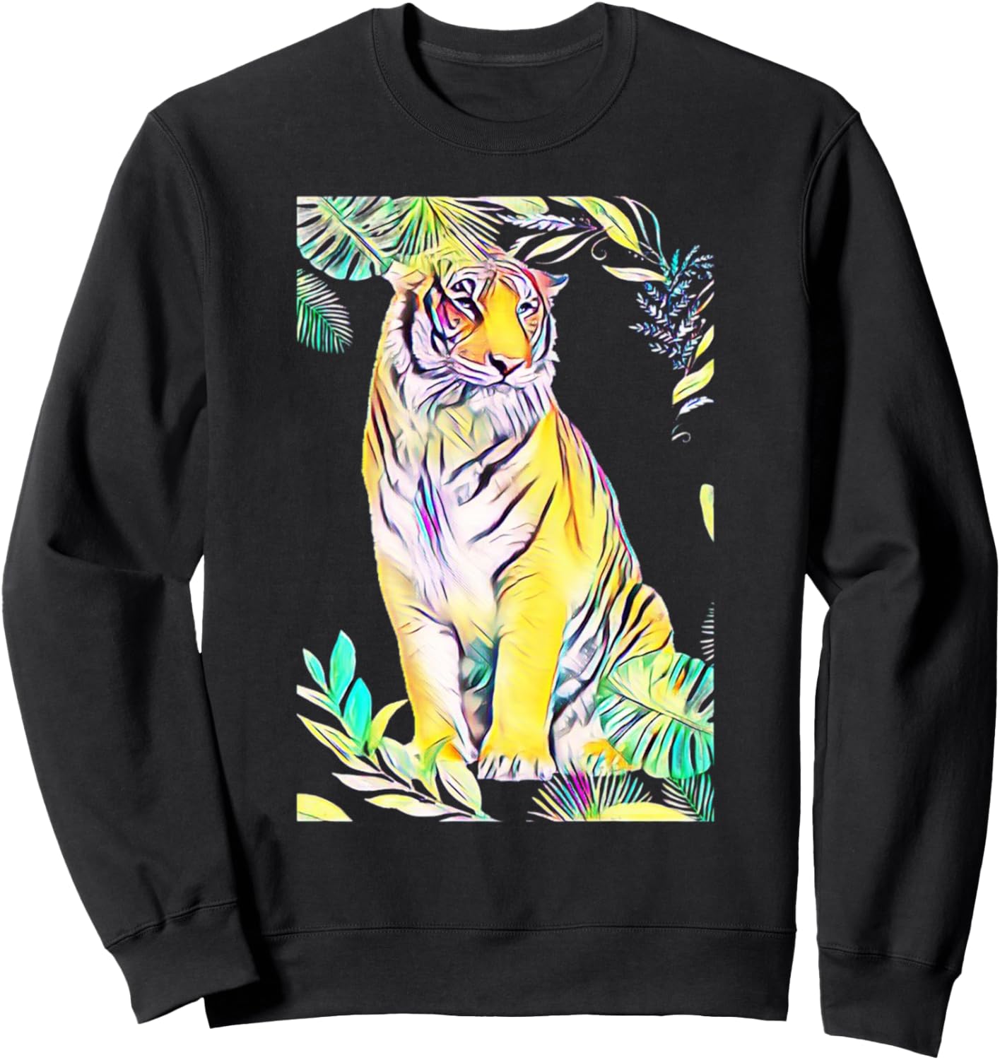 

Толстовка с изображением тигра, крупной кошки, обитающей в джунглях, черная Tiger Big Cat Predators - Gift Christmas Birthday