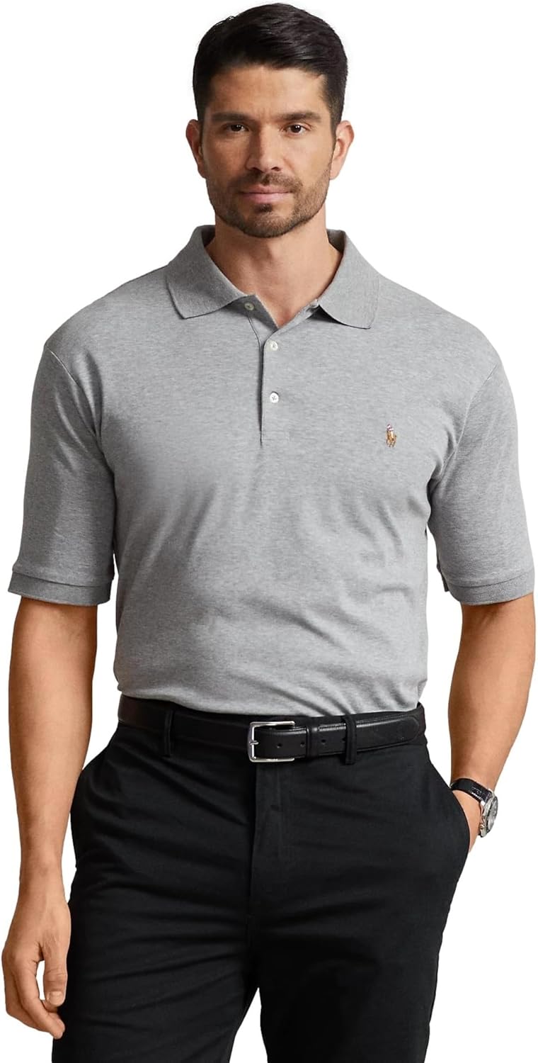 POLO RALPH LAUREN мужская с вышивкой, Grey Heather With Multi-Colored Signature Pony. — фото 2