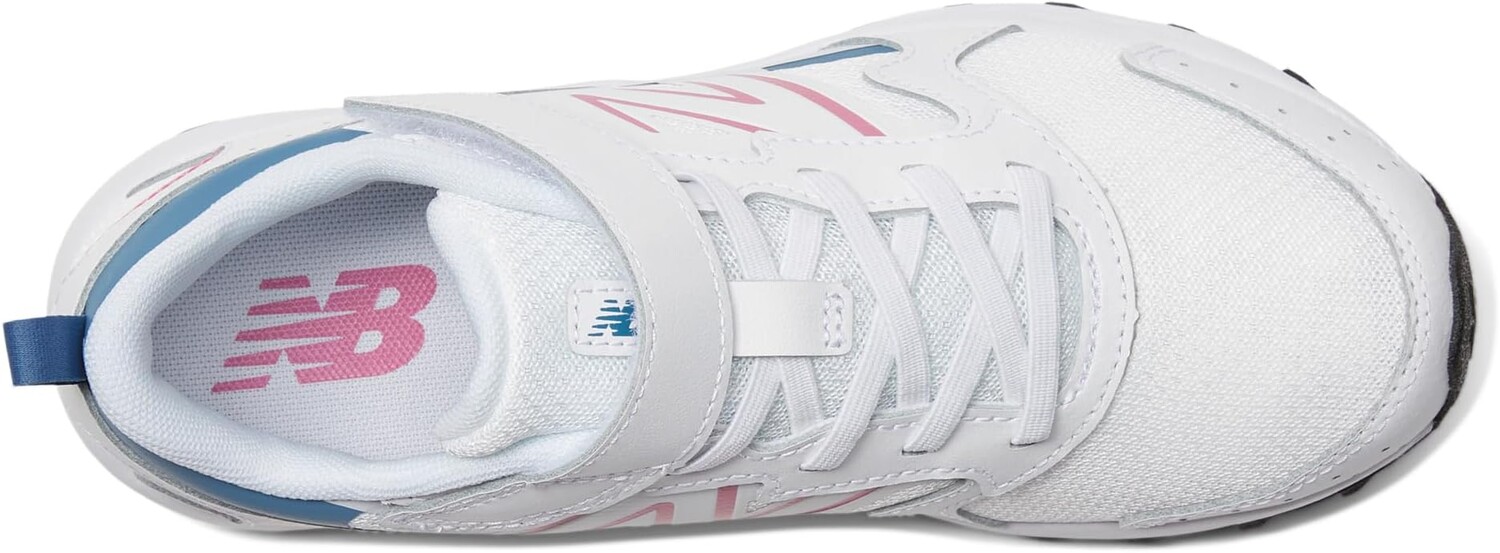 Кроссовки New Balance Kids Fresh Foam 650 Bungee Lace with Top Strap, цвет White/Real Pink — фото 2