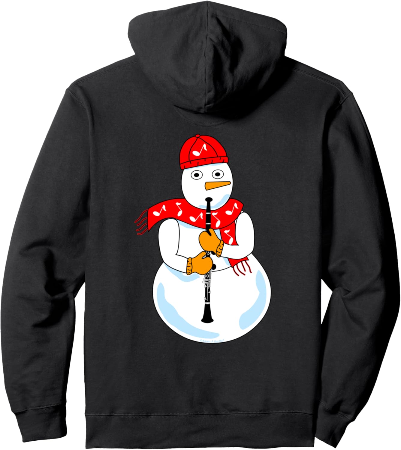 

Худи с изображением снеговика и кларнета Clarinet Designs, черный