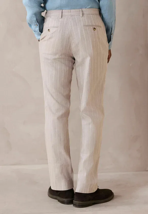 Классические брюки Regular fit Tailored Fit Stripe Suit Trousers Next, камень — фото 3
