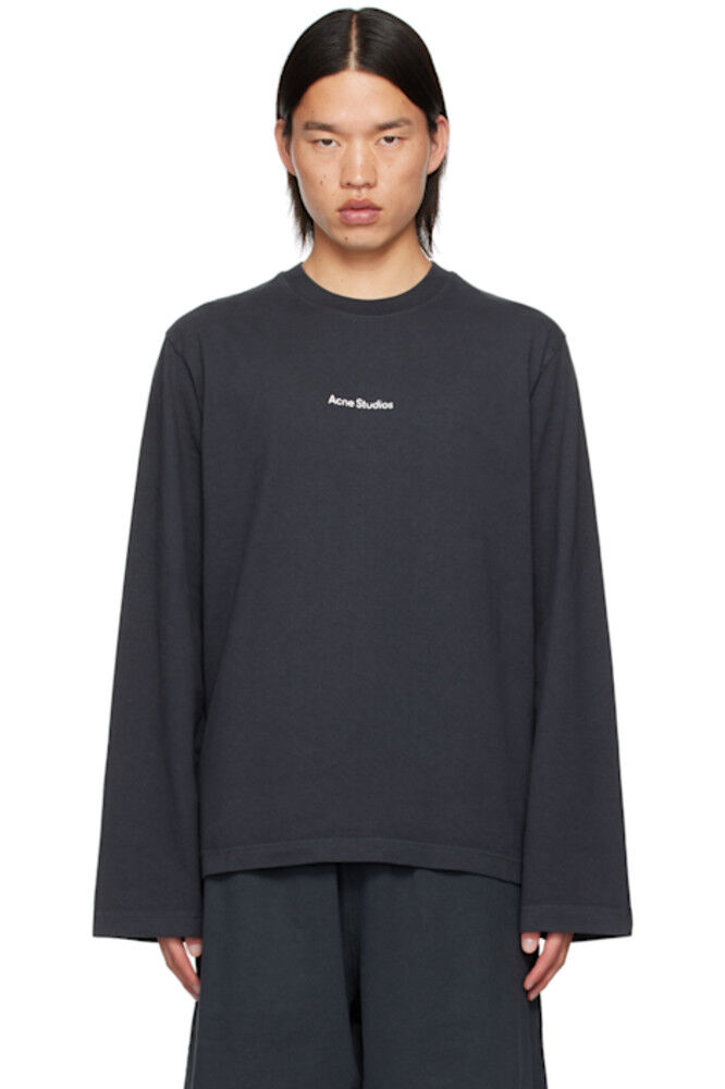 

Черная футболка с круглым вырезом и длинными рукавами Acne Studios
