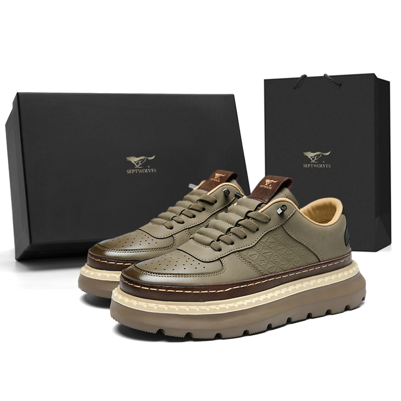 

SEPTWOLVES Низкие скейтерские кроссовки мужские зеленые, цвет Green (Standard Leather Shoe Size)