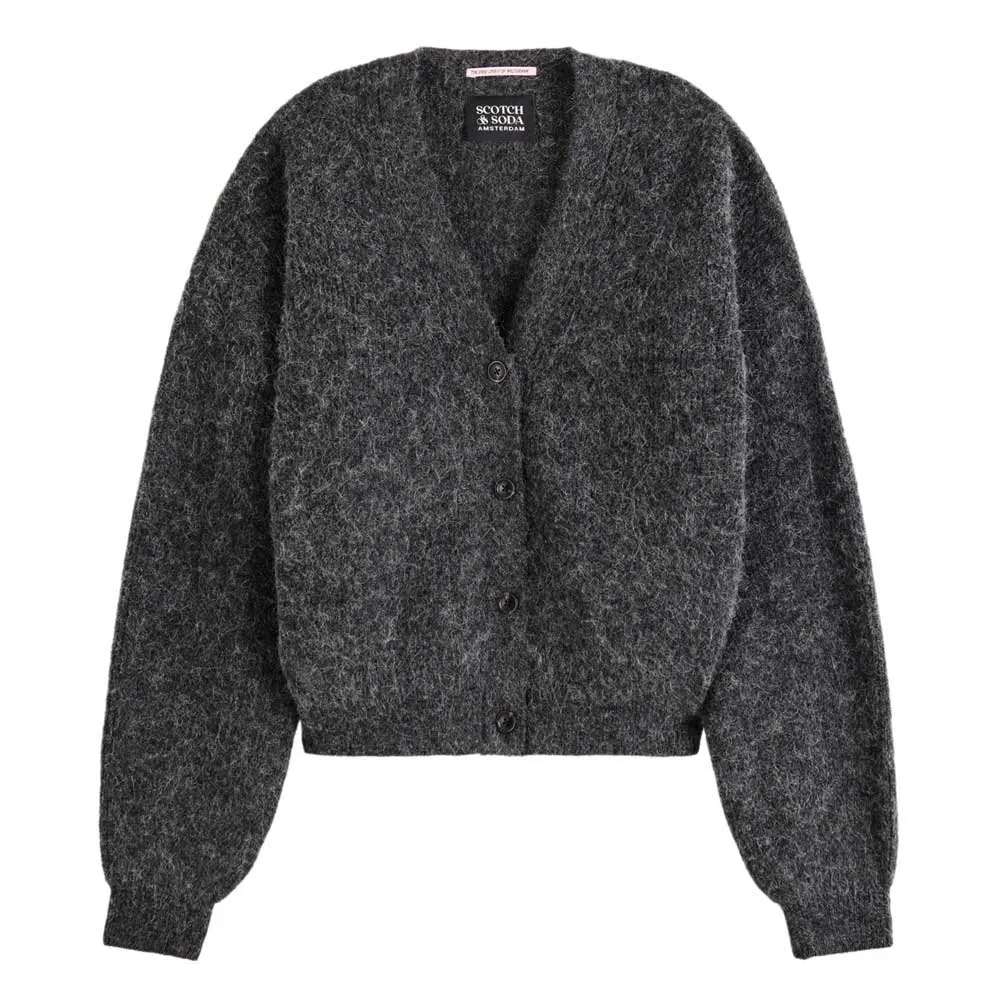 

Свитер Scotch & Soda Core Fuzzy Relaxed cardigan, серый