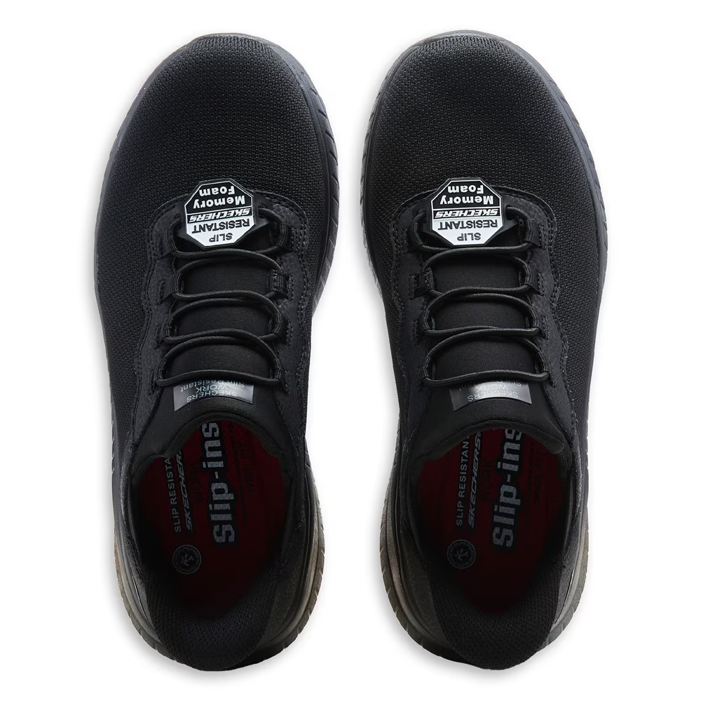 Кроссовки с широкой нескользящей подошвой Slip-Ins squad chaos Skechers Work, black — фото 4