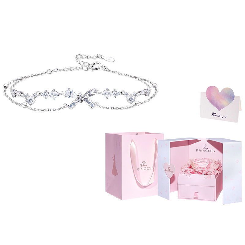 

Браслет «Принцесса» для женщин Disney, heartbeat bowknot bracelet[preserved flower box]