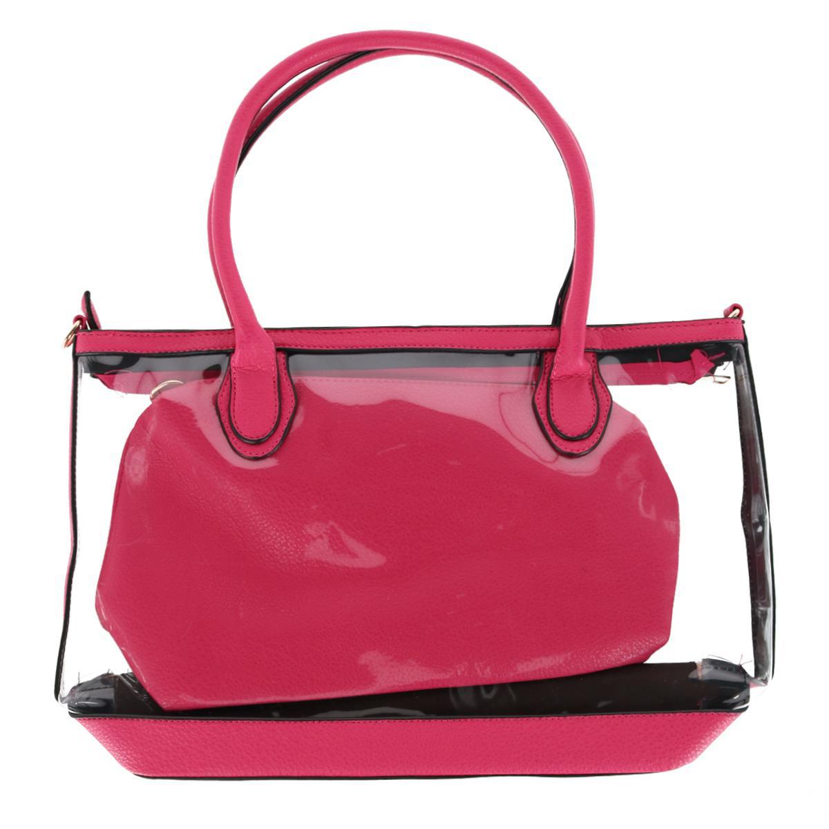 

Женская прозрачная сумка-тоут из двух частей и клатч в комплекте Selini, розовый
